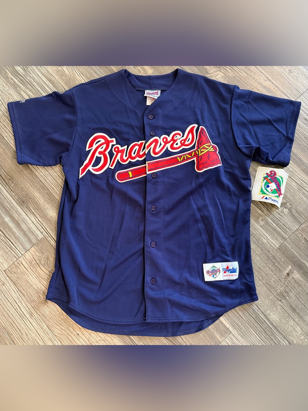 Vintage Atlanta Braves Jersey Mens Large Majestic Diamond Collection USA Made
